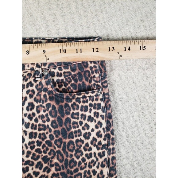 Zara Jeans Womens 4 Multicolor Denim High Rise Cheetah Print Skinny Leg - Picture 4 of 9
